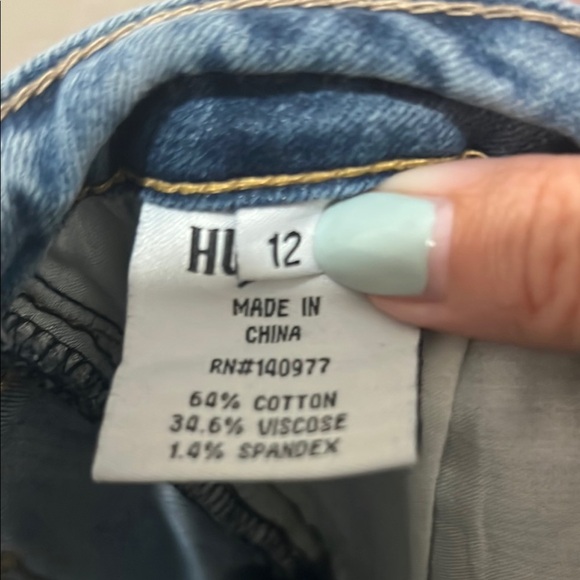 Hudson Jeans Girls Distressed Slim-Fit Denim Roll Cuff Crop Slim Vintage Skinny - Picture 8 of 14